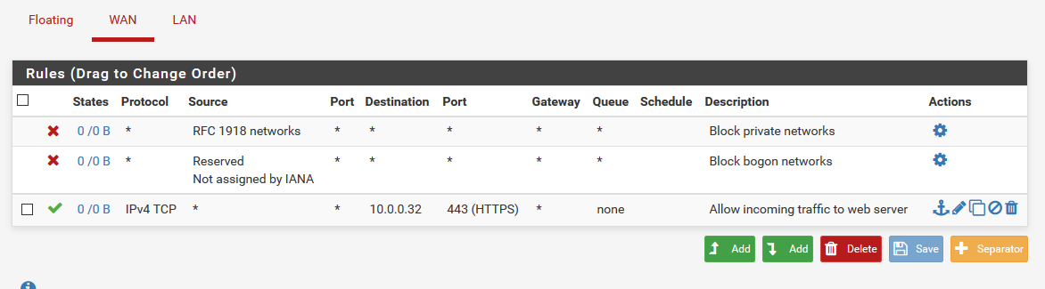 Allow HTTPS traffic in to web server